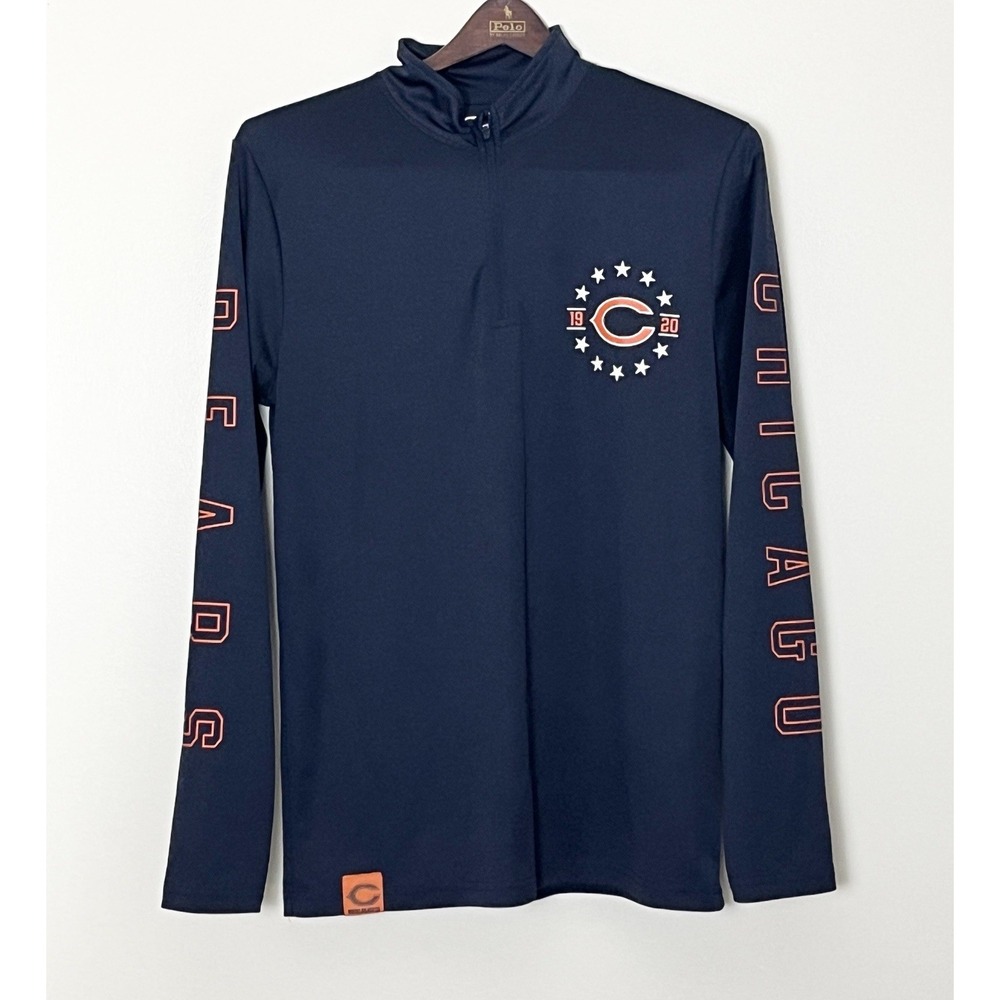 Chicago Bears 1/2 Zip Shirt Women's Small Blue Football‎ NFL Team Apparel Sports